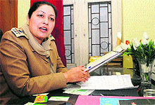 SHO Gulshan Akhtar in her office in Women Police Station, Rambagh