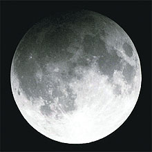 A view of the partial lunar eclipse at 1:40 am in Jalandhar 