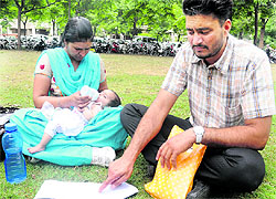 A couple from Dhuri at the PGI in Chandigarh on Saturday