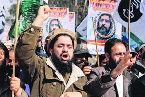 An anti-India demonstration in Muzaffarabad, the capital of Pakistan Occupied Kashmir, in protest against the hanging of Afzal Guru.