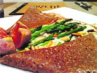 Crepes from the creperie Suzette, at Nariman Point, Mumbai