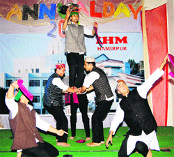 Students present a folk dance.