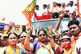 Karnataka Chief Minister Jagadish Shettar during an election campaign in Hubli on Sunday