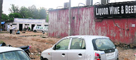 A site behind an existing liquor vend identified for opening a new vend at Kajehri village