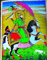 Equestrian portrait of the Warrior-Poet, Guru Gobind Singh