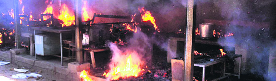 A fire broke out at the District Court Complex in Hoshiarpur on Monday.