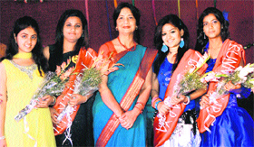 Postgraduate students of BD Arya Girls College participate in the farewell function at Jalandhar on Tuesday.