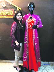 Sonal Manik With one of her creations inspired by JJ Valaya