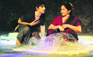 Artistes stage a play, The Last Tale, sponsored by The Tribune, at the Rock Garden in Chandigarh on Wednesday.