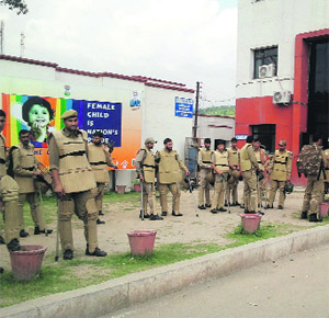 Security personnel deployed after the incident. 