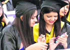 There! Youre on my screen: Students of ITM University at the annual convocation function in Sector 23-A, Gurgaon