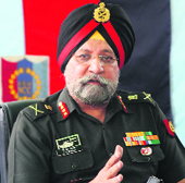 LT Gen PS Bhalla addresses mediapersons in Jammu 