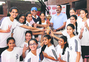 Welham Girls School that won the Girls Basketball under-14 Tournament in Dehradun on Friday. 