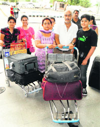 Passengers at the Sri Guru Ramdas Ji International Airport in Amritsar. 