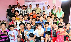 Winners of Inter-School Jump Rope Championship in Jammu on Saturday