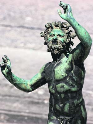 The statue of Faun, a rustic forest god in Roman mythology