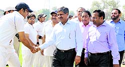 CPS Sarup Chand Singla meets the players during the match