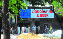 The illegal entrance of the liquor vend in Industrial Area, Phase II, Chandigarh.