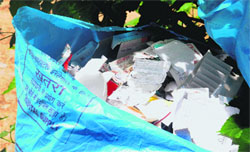 Biomedical waste lying in the open in the backyard of GMCH-32 in Chandigarh. 