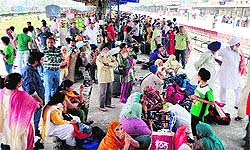 Hundreds of passengers at the Jalandhar railway station stranded on Sunday after trains were stopped by protesters in Amritsar and Ludhiana against the acquittal of Congress leader Sajjan Kumar in the 1984 anti-Sikh riots case