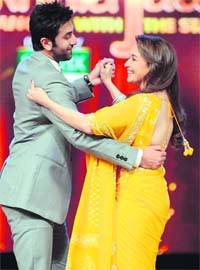 Finishing line: Ranbir Kapoor with Madhuri Dixit