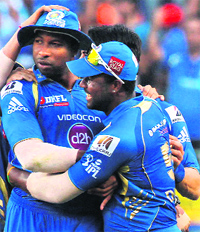 Kieron Pollard dropped Michael Hussey thrice in a row, off Mitchell Johnson, in the first over.