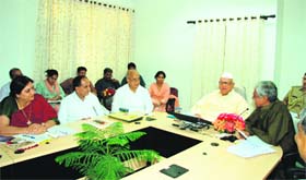 Kiran Seth, founder of SpicMacay, addresses a press conference in Dehradun on Monday