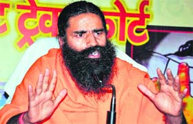 Yoga guru Ramdev in Haridwar