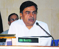 Union Home Secretary RK Singh addresses a seminar on counter-terrorism on the National Security Guards campus at Manesar on Monday. A Tribune photograph