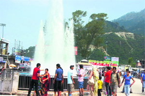 While there are many areas reeling under acute water shortage, this fountain could probably make you believe things are different in Katra, base camp of Mata Vaishno Devi shrine.