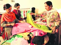 Thread connection: Pali Waraich displays her designer collection. Photo: Pradeep Tewari