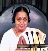 Speaker Meira Kumar in the Lok Sabha in New Delhi on Monday. 
