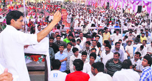 Rohtak MP Deepender Singh Hooda addresses activists of the Youth Congress before flagging off the Yuva Sandesh Yatra-2013 at Sonepat on Tuesday. 