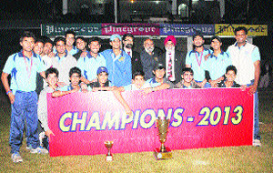 The Mayo College team after winning the cricket tournament at Pinegrove School in Dharampur.
