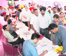 Candidates make a beeline for scrutiny of their forms before submitting their nomination papers in Jalandhar on Tuesday