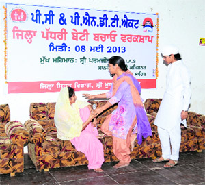 Health Department officials conduct a district-level Beti Bachao Workshop under the PNDT Act in Muktsar on Wednesday. 
