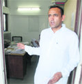 A visitor expresses his disappointment after finding no official at the Mini-Secretariat at Panchkula on Wednesday. 