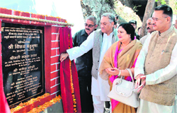 Chief Minister Vijay Bahuguna inaugurates the LED streetlight project in Mussoorie on Wednesday.