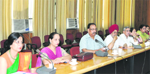 Principals and representatives of various colleges attend the meeting in Jalandhar on Wednesday.