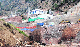 A view of an under-construction tunnel project on the Srinagar-Jammu national highway on Wednesday.