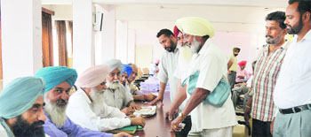 Nominees of various parties at the Zone A office of the MC in Ludhiana on Thursday. 