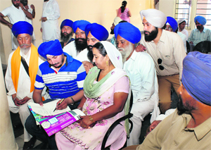 LAST MINUTE RUSH: Candidates for block samiti elections with their supporters at the SDMs office in Rajpura on Thursday. 