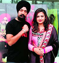 Actors of movie Sadda Haq in Bathinda on Friday