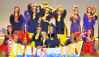 Students of St Josephs Academy perform a Kashmiri dance on the concluding day of a cultural festival at St Josephs Academy in Dehradun on Friday.