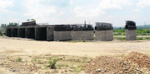 A bridge under construction on the Mehatpur-Amb express highway in Una district.