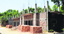 The hostel building under construction at the Government College for Girls in Ludhiana. Photo: Inderjeet Verma