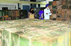Ballot boxes kept at the Mini Secretariat in Ludhiana