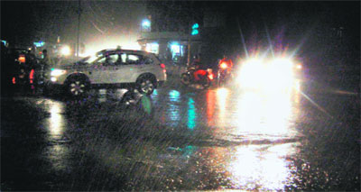 Rain brings some respite to residents from the heatwave in Amritsar on Friday night. 