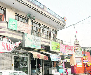 The office of the Bharatiya Janata Party that is being run from a temple in Jalandhar. 