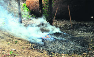 Burning of garbage is a common sight in Ludhiana. 